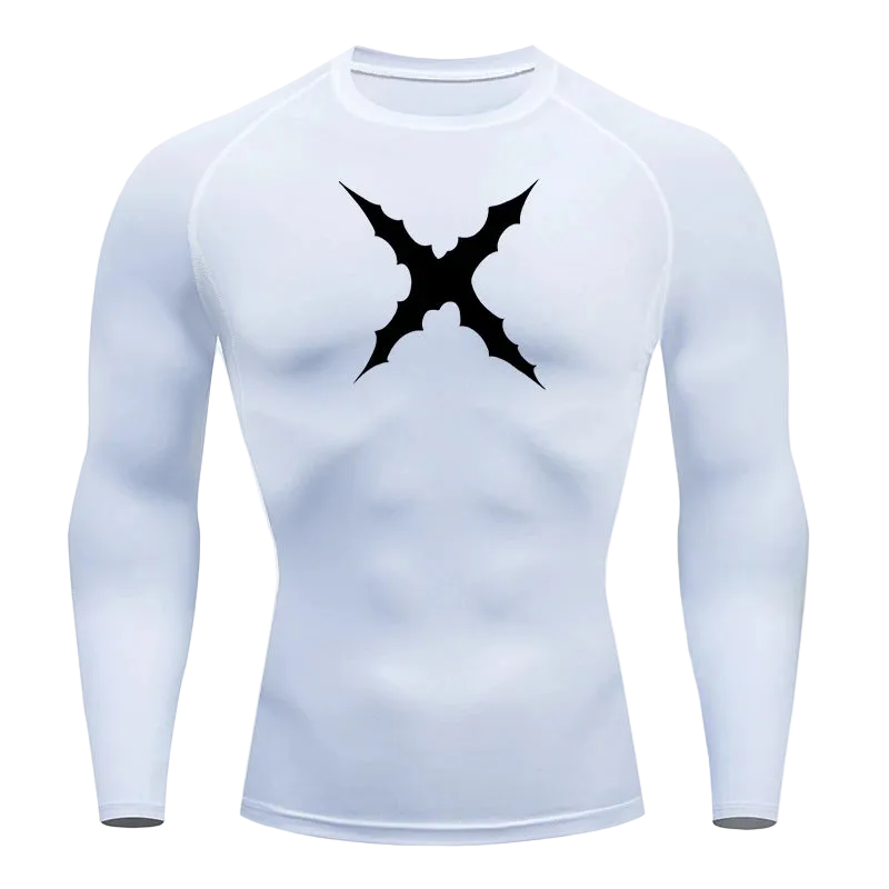 T-shirt de compression Cicatrice blanc manches longues – BatFit