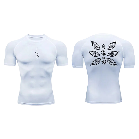 T-shirt de compression Emblème blanc – BatFit