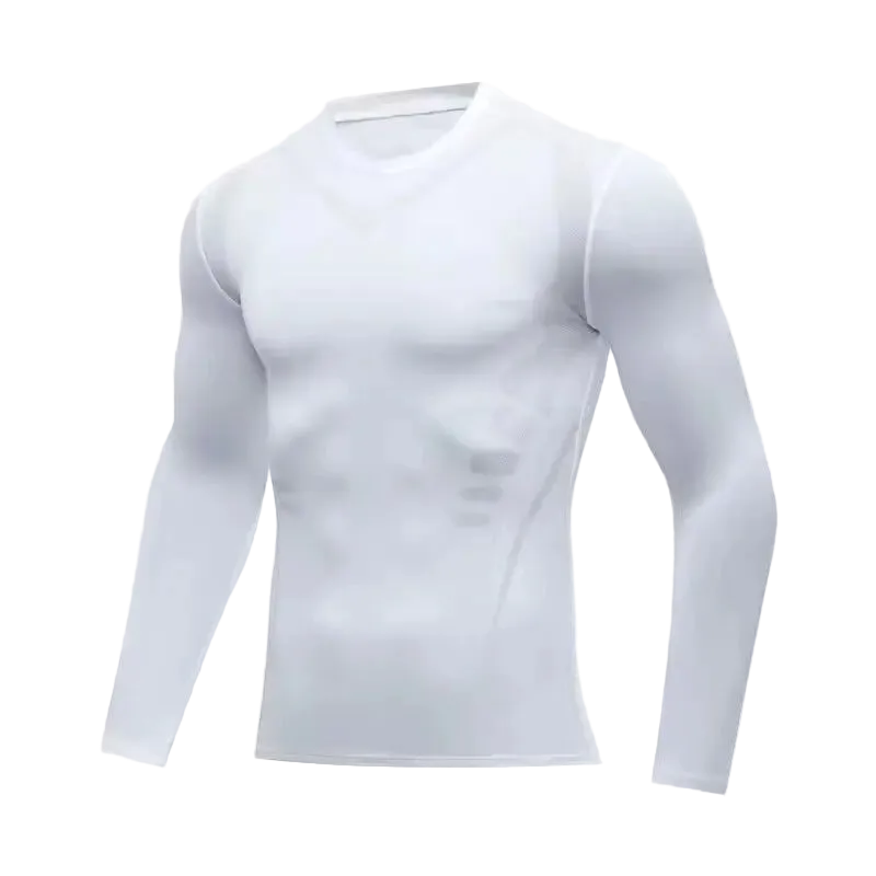 T-shirt de compression Armure blanc – BatFit