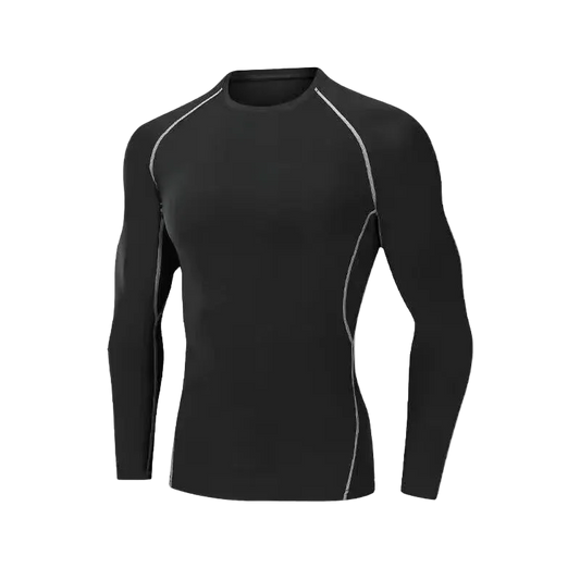 T-shirt de compression Armure noir liseré blanc – BatFit
