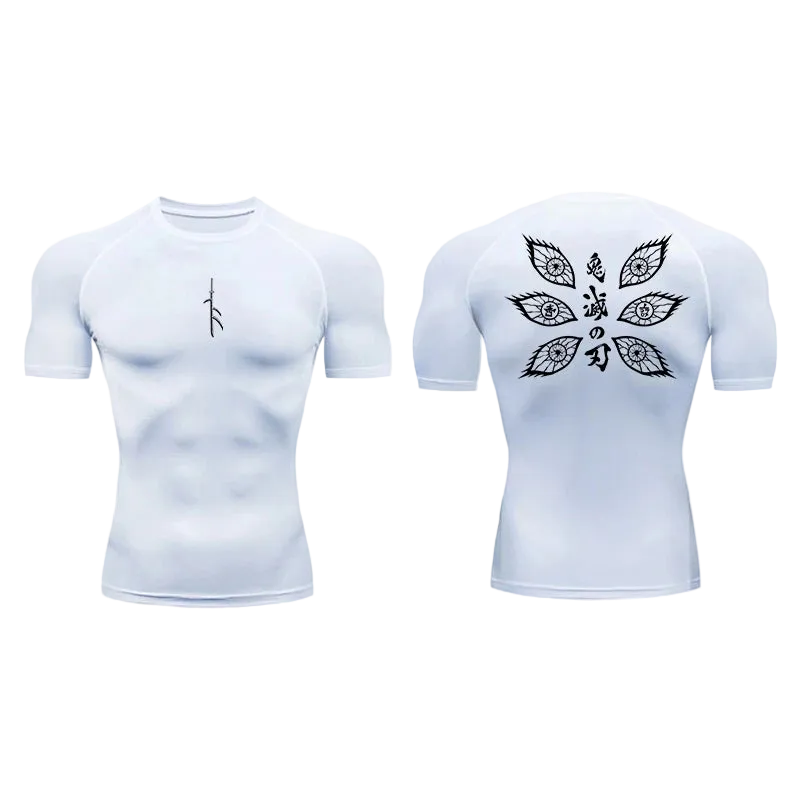T-shirt de compression Emblème blanc – BatFit