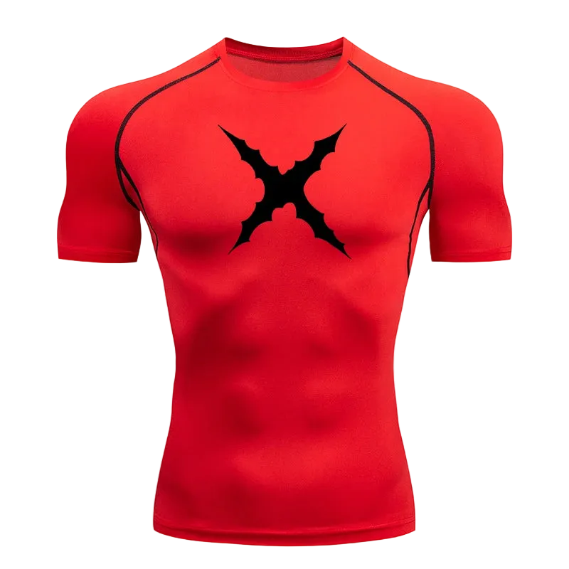 T-shirt de compression Cicatrice rouge – BatFit