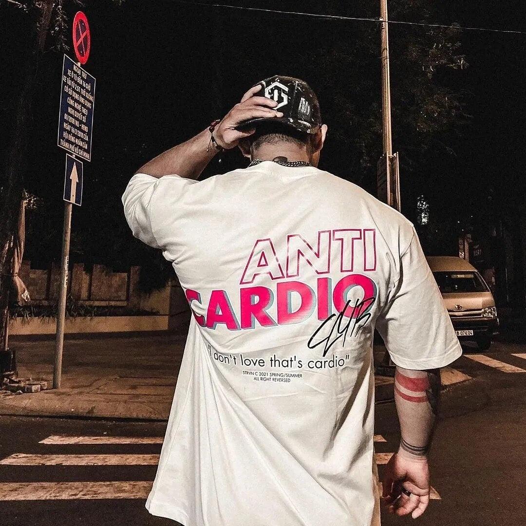 T-shirt oversize "Anti Cardio" - Bastosinshapeshop