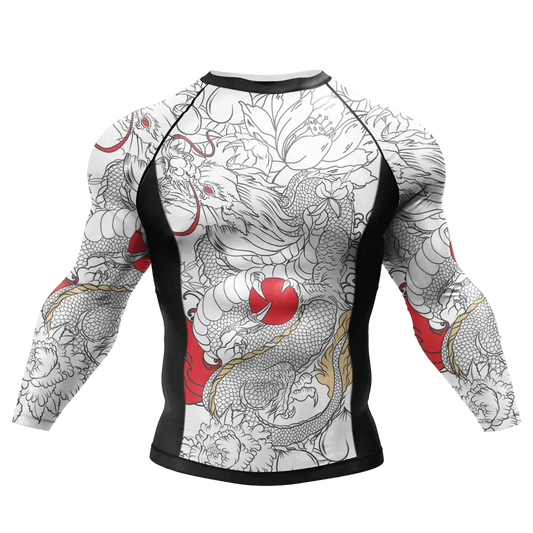 T-shirt de compression Tatouage japonais tigre blanc – BatFit