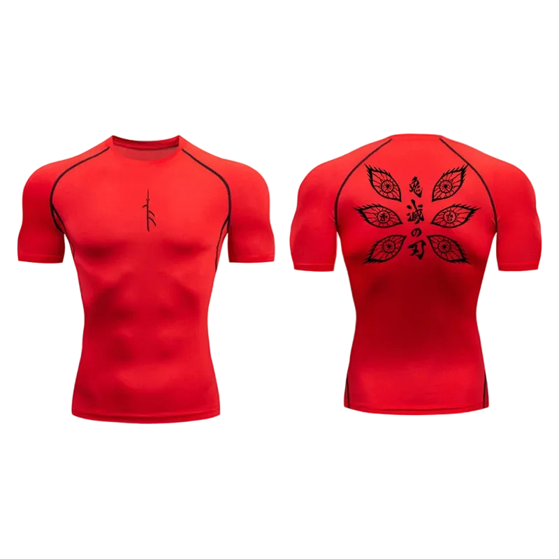 T-shirt de compression Emblème rouge – BatFit