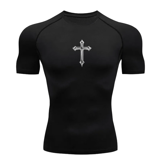 T-shirt de compression Croix noir – BatFit