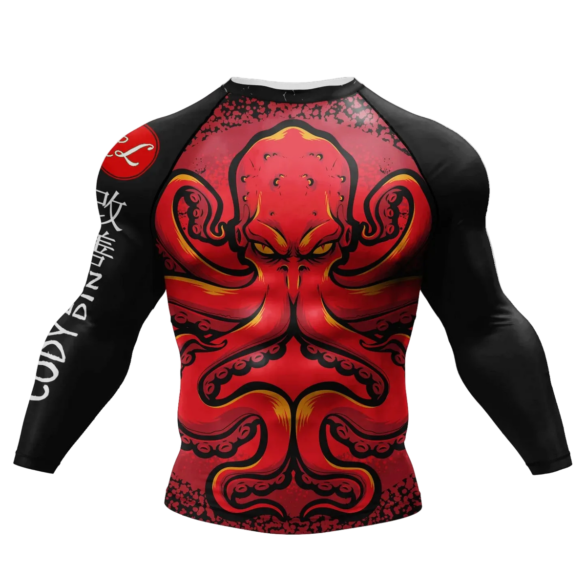 T-shirt de compression Tatouage japonais pieuvre rouge – BatFit