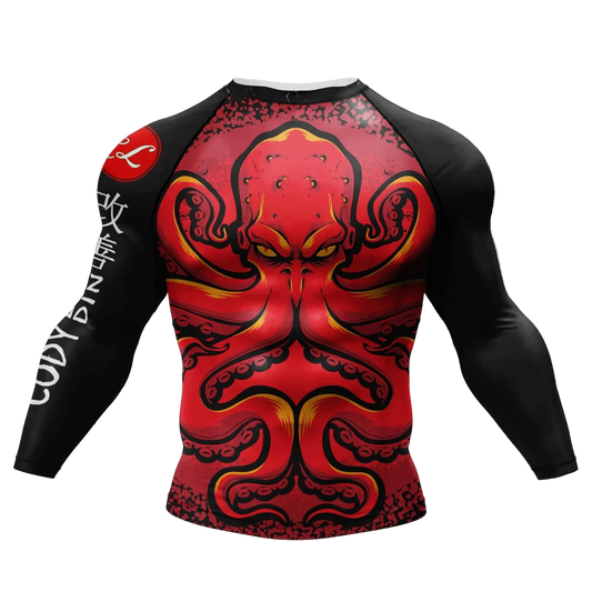T-shirt de compression Tatouage japonais pieuvre rouge – BatFit