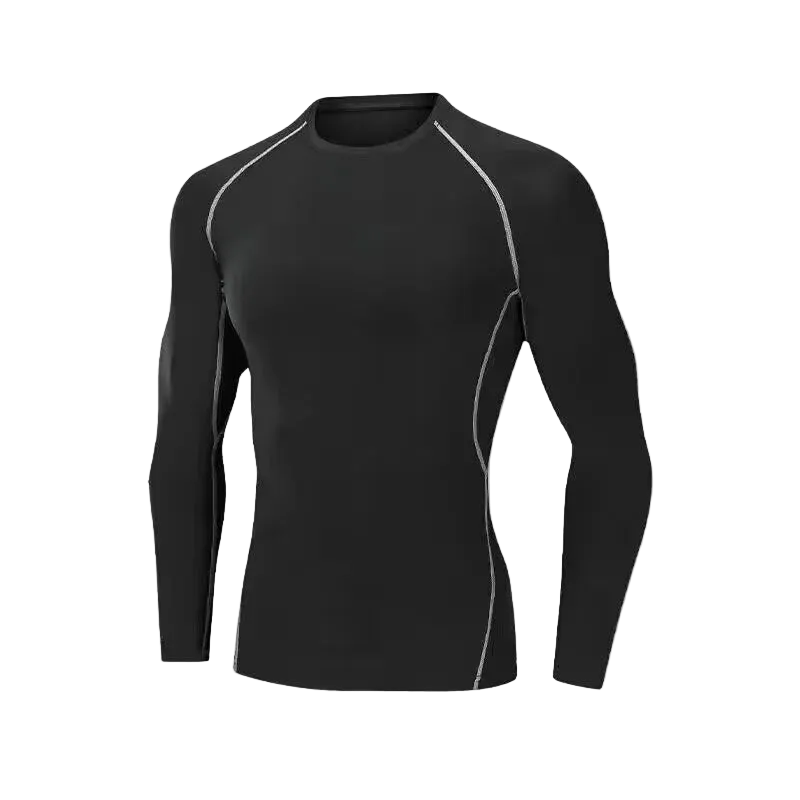 T-shirt de compression Armure noir liseré blanc – BatFit