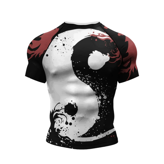 T-shirt de compression Ukiyo-e yin-yang – BatFit