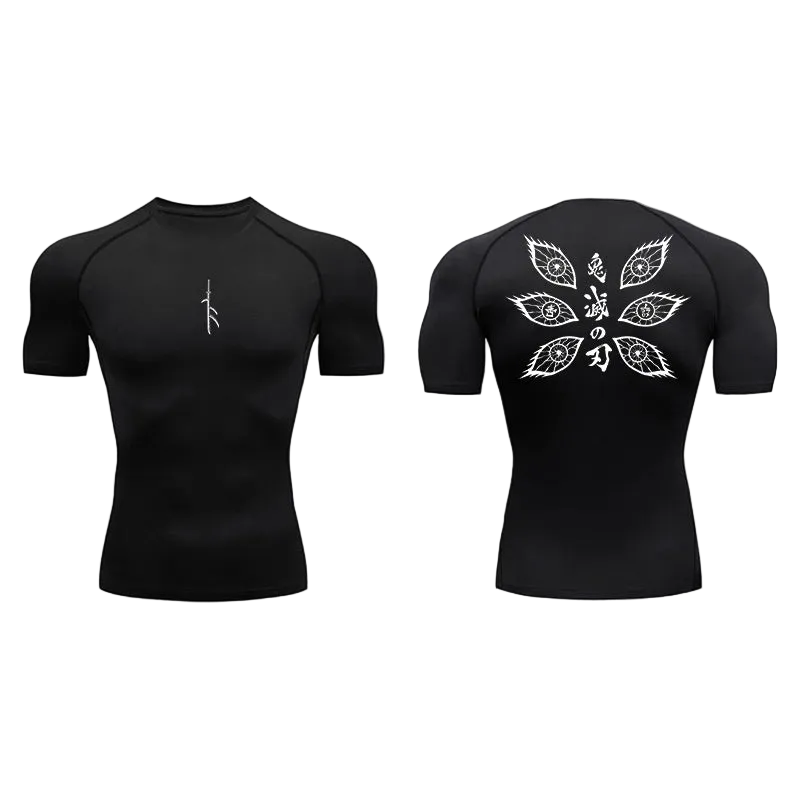T-shirt de compression Emblème noir – BatFit