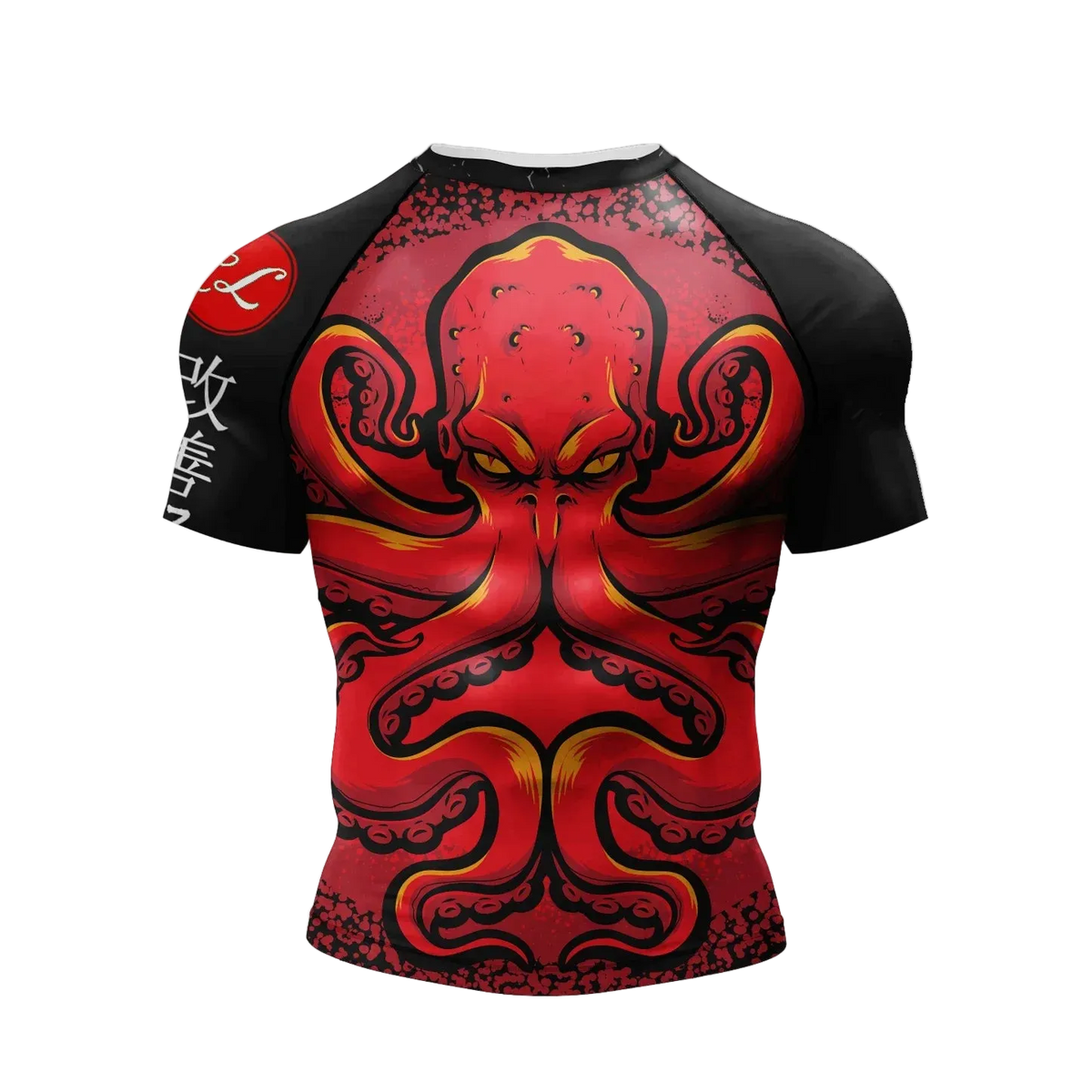 T-shirt de compression Ukiyo-e pieuvre rouge – BatFit